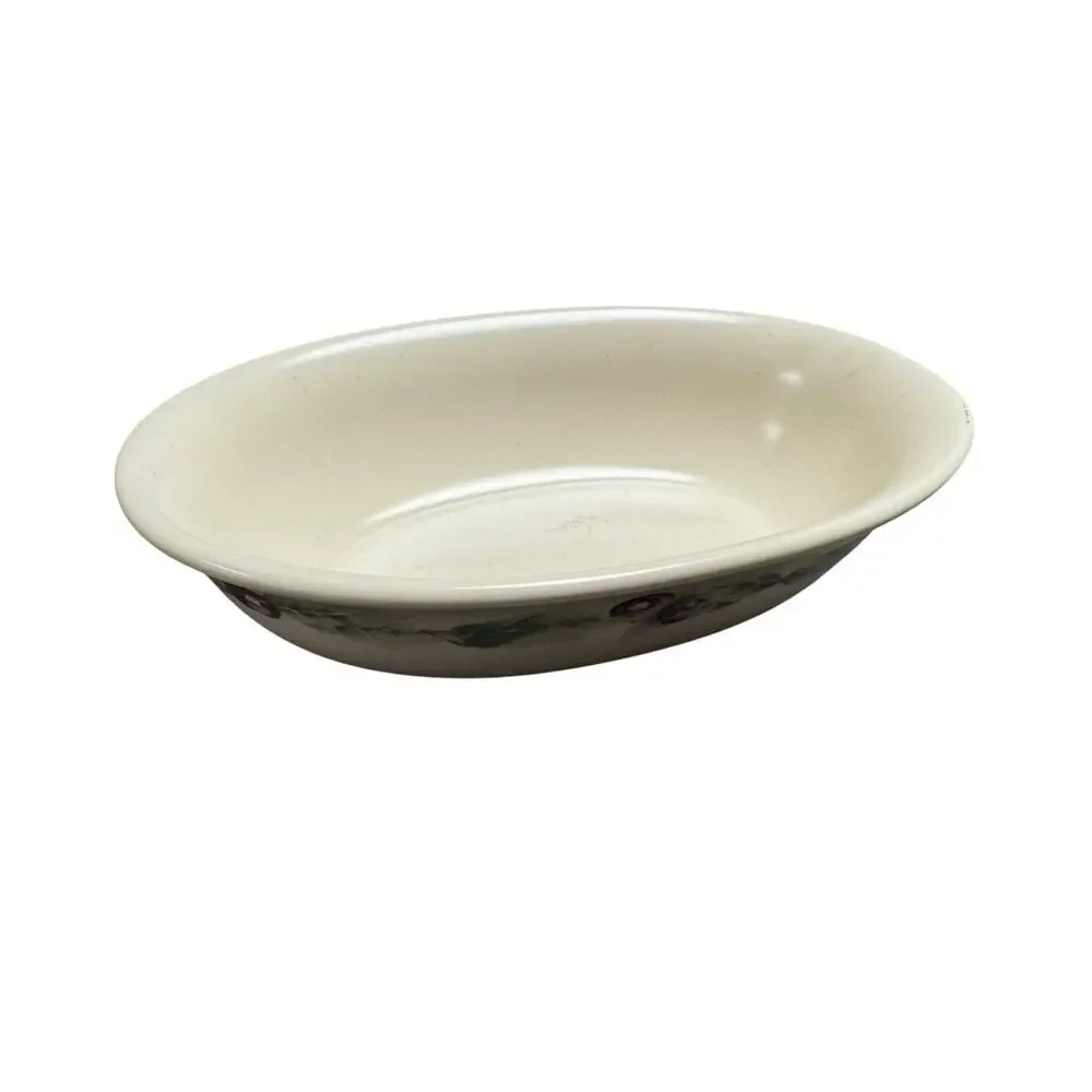 Pfaltzgraff Jamberry Cream Grapes Berries AOP 8.25in Oval Serving Platter